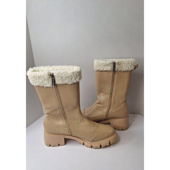 CAPE ROBBIN Lugg Sole Boots Women's Sz 10 Fur Lined Mid Calf Outdoors Gorpcore - Picture 6 of 10